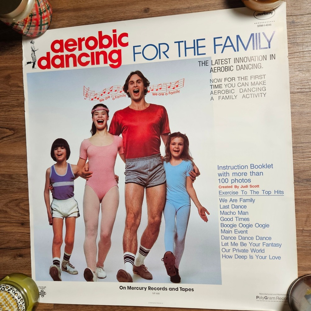 Judi Scott Aerobic Dancing For The Family Vintage 1982 Promo Album Poster 22x24